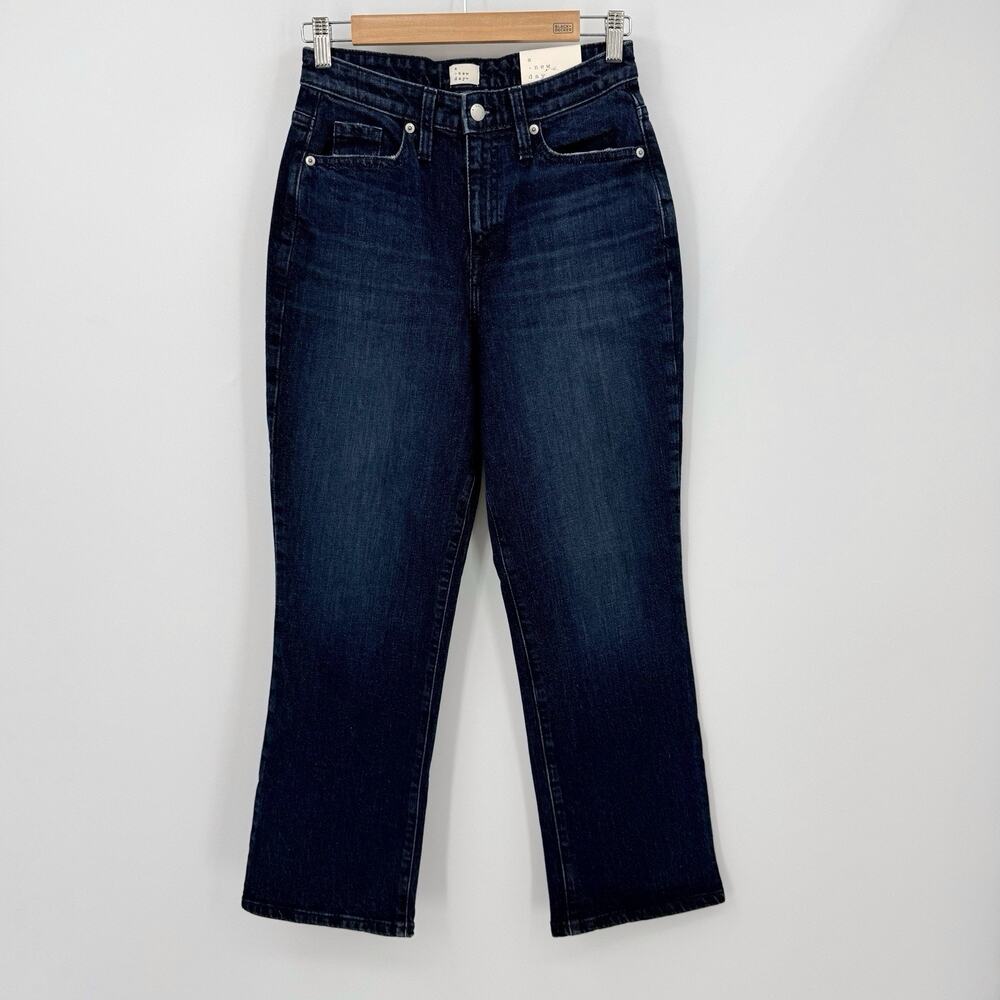 A New Day Bootcut Jeans 2 Dark Wash Zip Fly Stretch High Rise Classic Minimalist